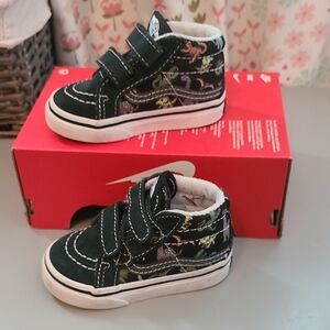 Vans Black High-Top Sneakers with Floral Design